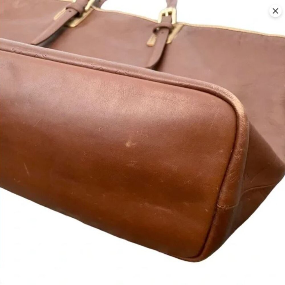 Longchamp Brown Leather Embossed Logo Pliage Bag - Picture 9 of 13